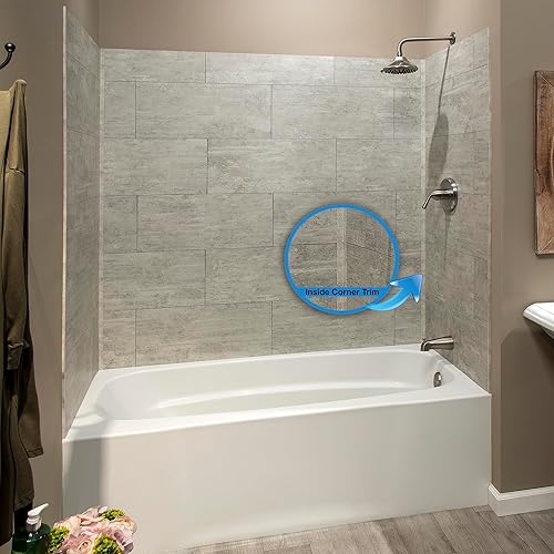 Miniatura 72 de Palisade Borde de vinilo de esquina interior en roble gris (muestra de 6 pulgadas)