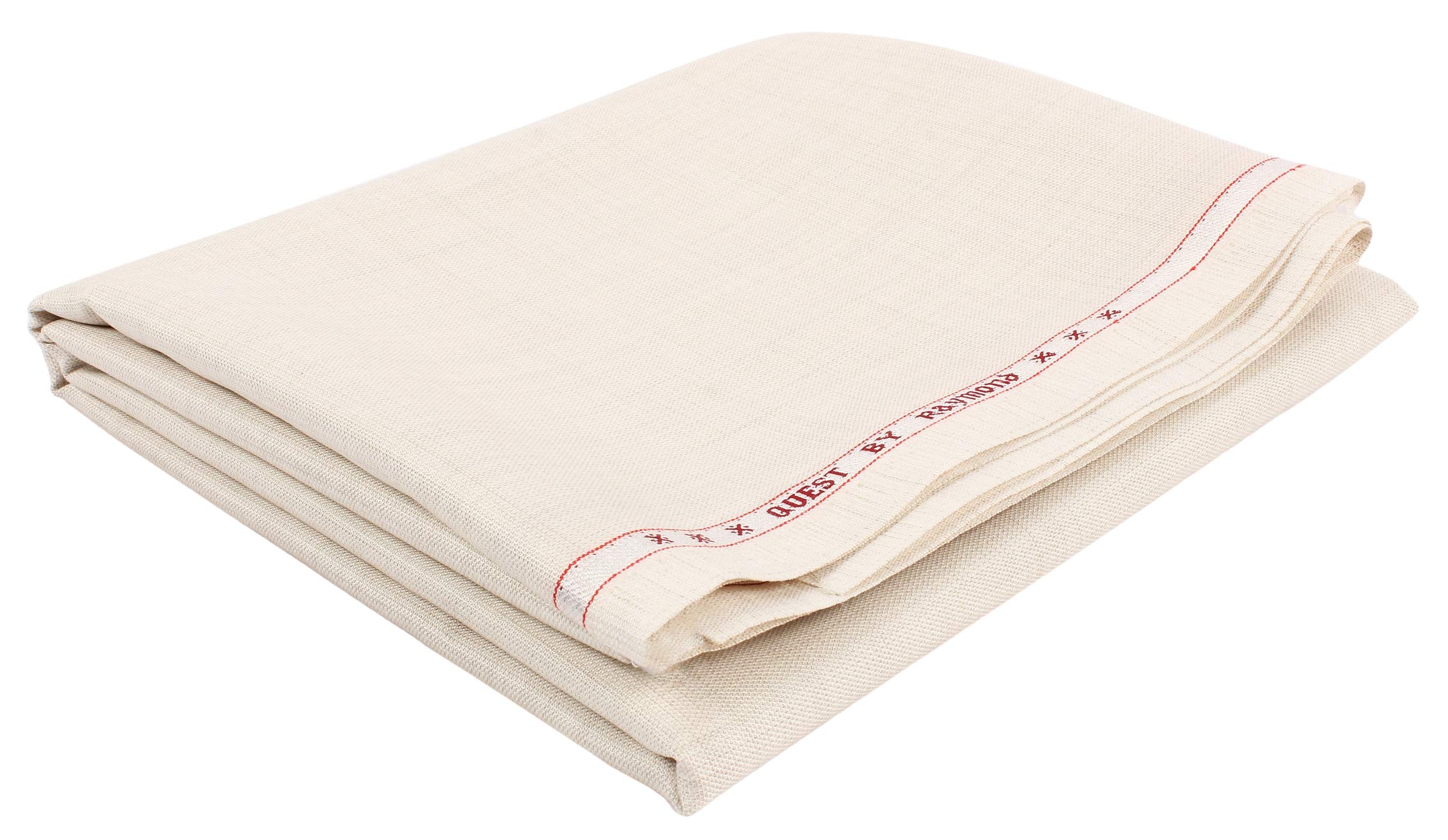 Trouser Fabric 1Pc 1.3Meter Trouser Length for Men's Solid White Design name Quest with 0-Degree Pen and G&S Keychain-image-33
