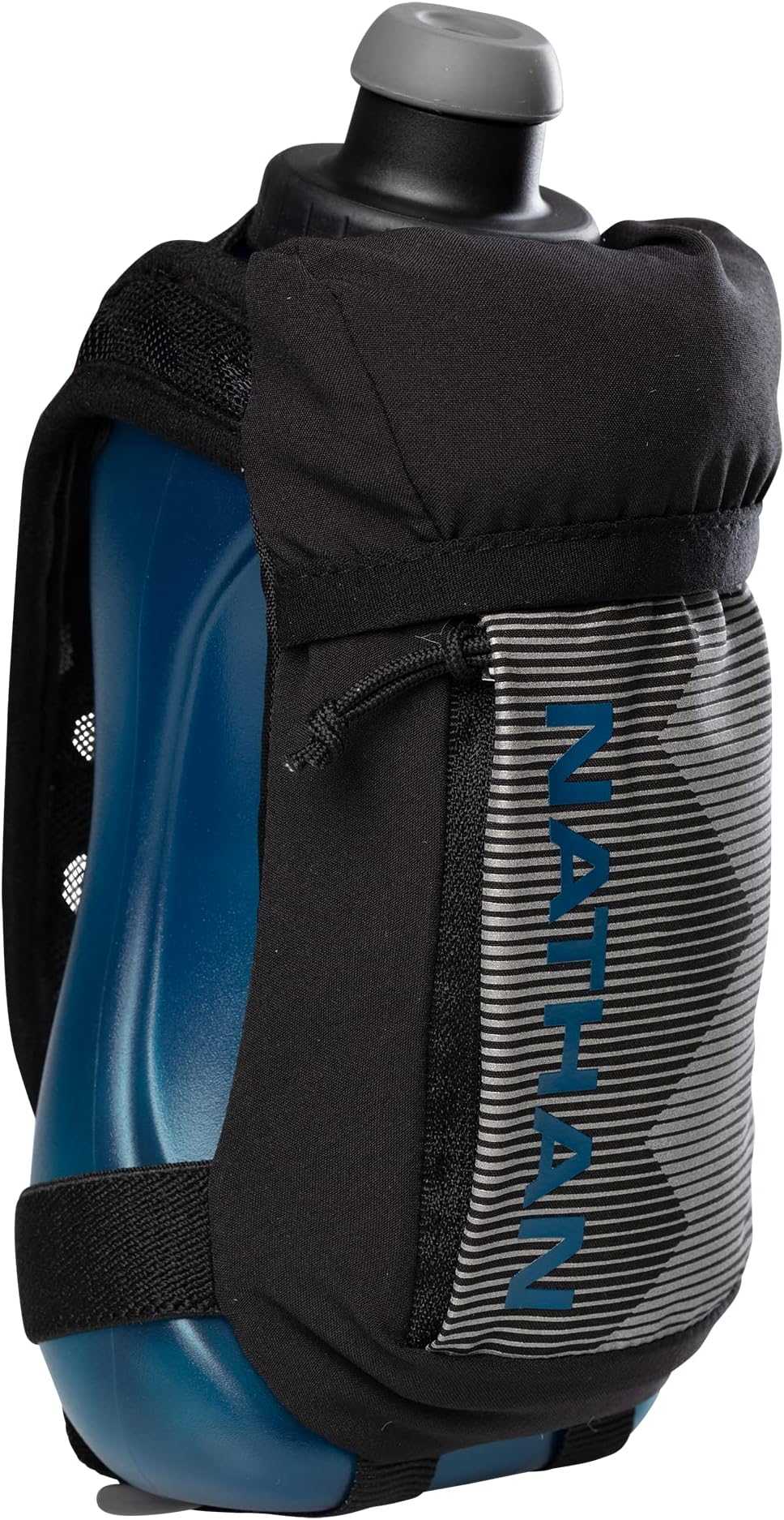 Nathan Running Handheld Quick Squeeze Water Bottle. No-Grip Adjustable Hand Strap. 12oz / 18oz / Insulated. Reflective Hydration Water Bottle.