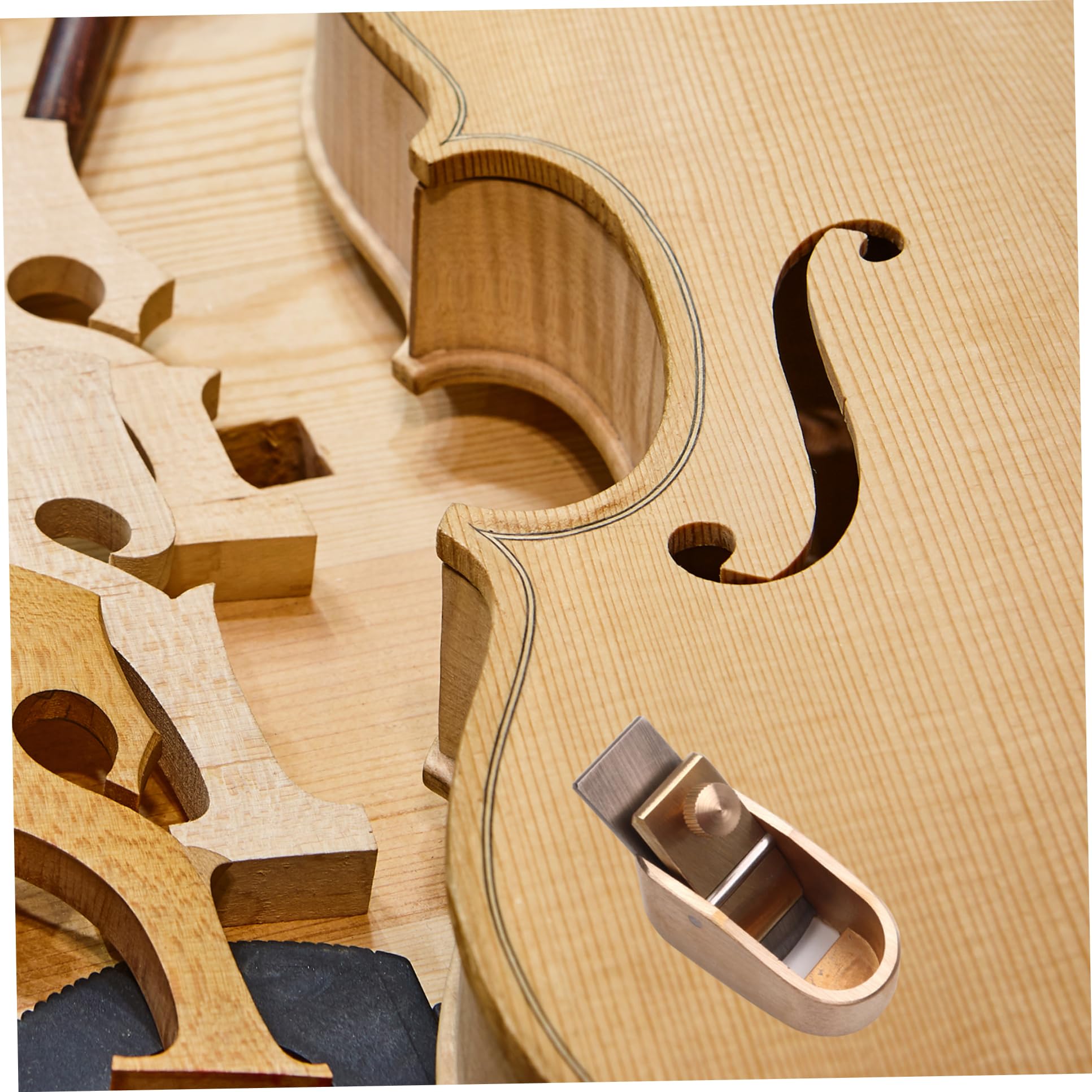 Outils de luthier en laiton lame micro-raie incurvée, 14 mm mini plan de chanofeu Outils de lutherie Rabots à pouce Outils de fabrication de planches de violon Outils de lutherie