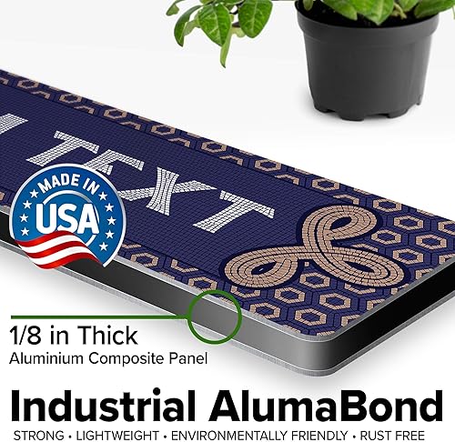 Miniatura 870 de My Sign Center - Letrero personalizado, 11 colores de fuente, 13 estilos de fuente, 4 opciones de agujero, 22 tamaños, 8 x 32 pulgadas, sin óxido,