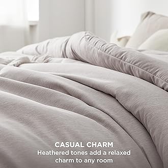 Bedsure Queen Comforter Set - Linen Comforter Queen Size, Soft Bedding for All Seasons, Cationic Dyed Bedding Set, 3 Pieces, 1 Comforter (90"x90") and 2 Pillow Shams (20"x26"+2")