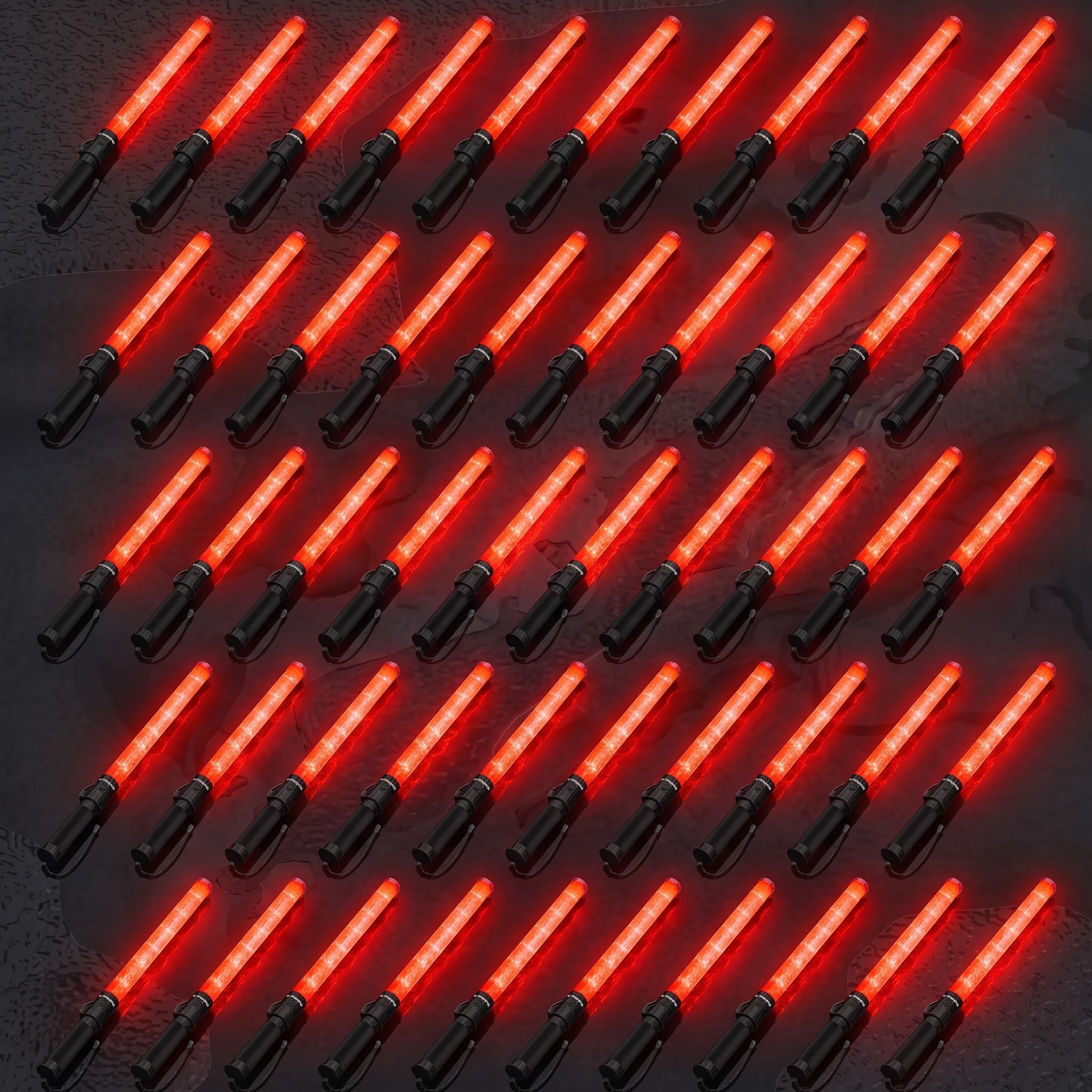 E-riding 50 Pack 21 Inch Red Traffic Wand with 3 Flashing Modes