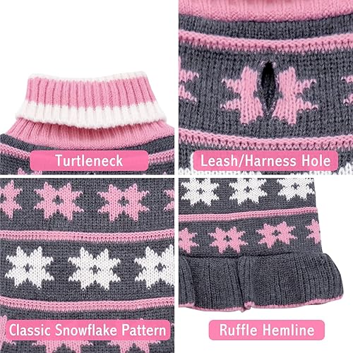 Miniatura 3 de Suéter KYEESE para perros pequeños con hueco para la correa suéter para perro con cuello alto suéter de punto cálido para gatos con diseño de San