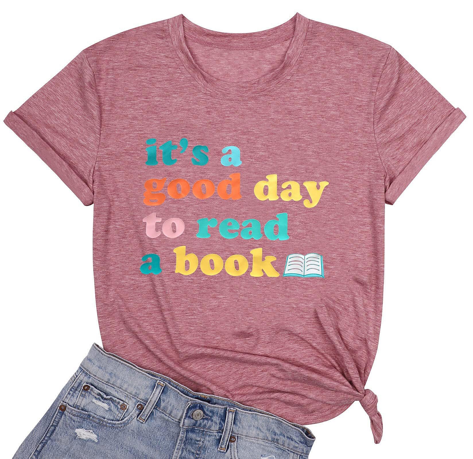 FYAPHIONIt’s a Good Day to Read A Book Shirt Womens Graphic Tees Book Lovers Tshirts Teacher Bookworm Reading Shirts S-XXL