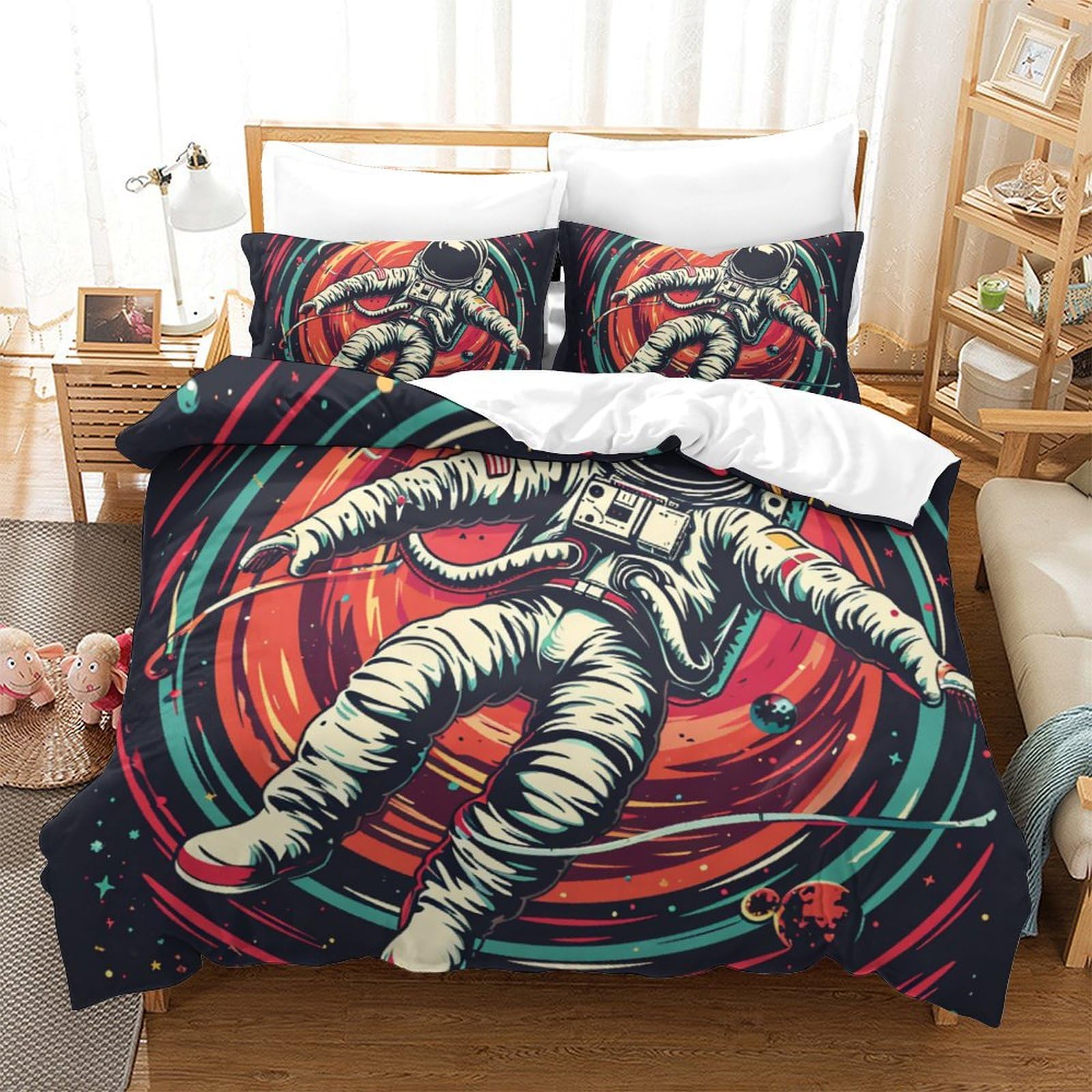 Housse de couette 260x220 cm zippée pour lit enfant et ado