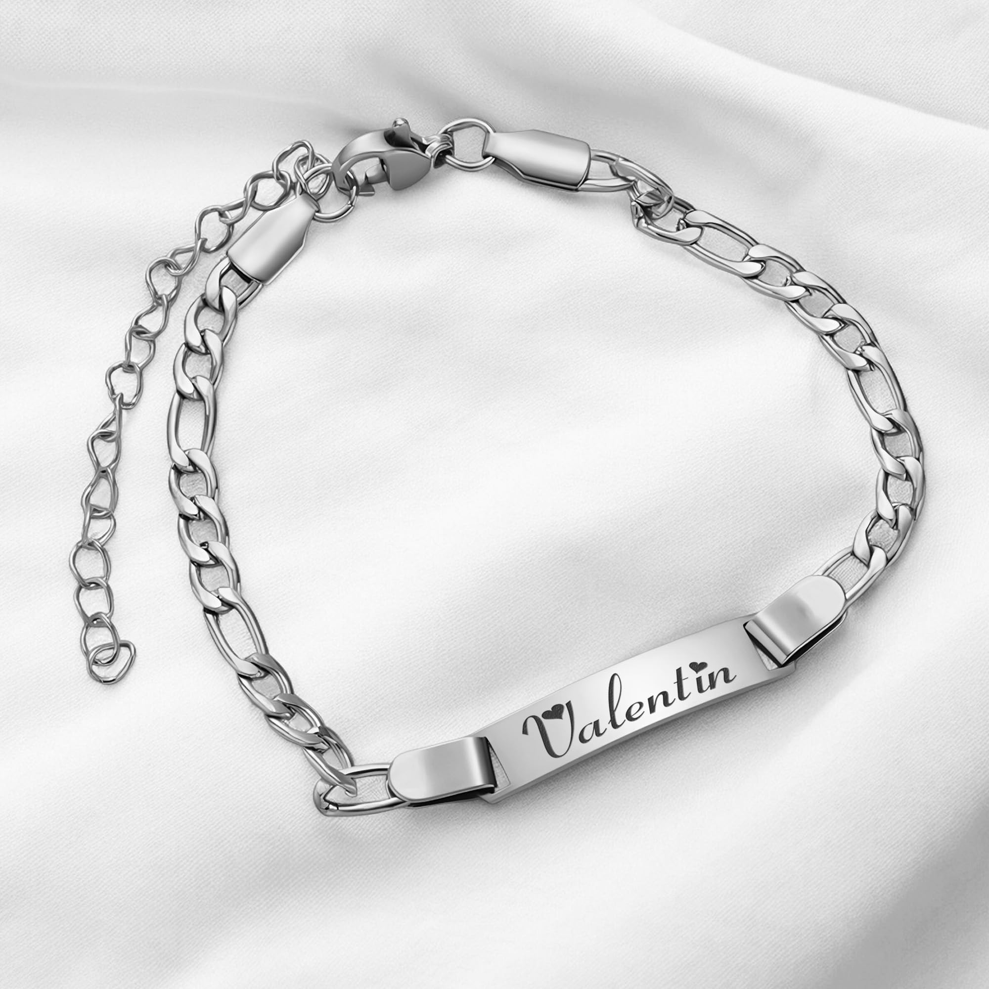 KDO MAGIC – Gourmette enfant personnalisable – Bracelet bébé avec gravure – Gourmette doré ou argent personnalisée - Prénom gravé – Idée cadeau bébé, enfant, cadeau de baptême, naissance