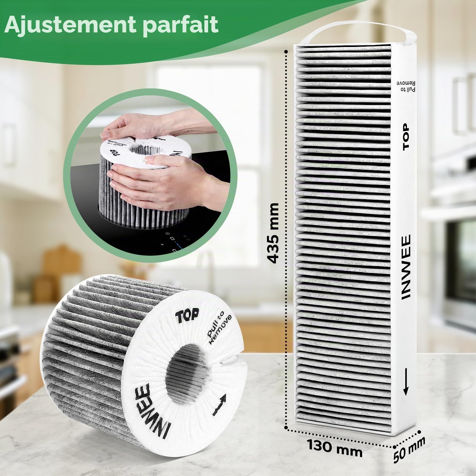 Filtre à Charbon Actif pour Bora Pure PUAKF, 2 x Filtre à Charbon de Haute Qualité pour Table de Cuisson Puru ou Puxu, Remplace PUAKF, Accessoires de Filtre Pure