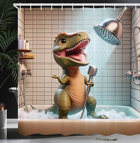 Miniatura 40 de Ambesonne - Cortina de ducha hippie, flores de aspecto de margaritas en ondas groovies abstractas estilo retro de los años 60 y 70, juego de Azul