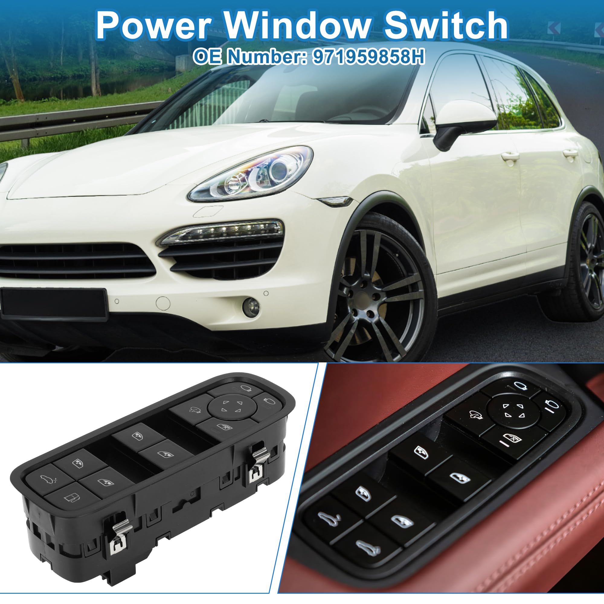 A ABSOPRO Elektrischer Fensterschalter Für Porsche Cayenne 19-22 1 Stk