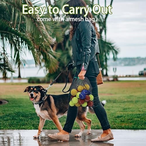 Miniatura 7 de Magicorange Pelotas de tenis para perros, paquete de 20 pelotas de tenis flotantes de 2.5 pulgadas para ejercicio de búsqueda, pelotas chirriantes