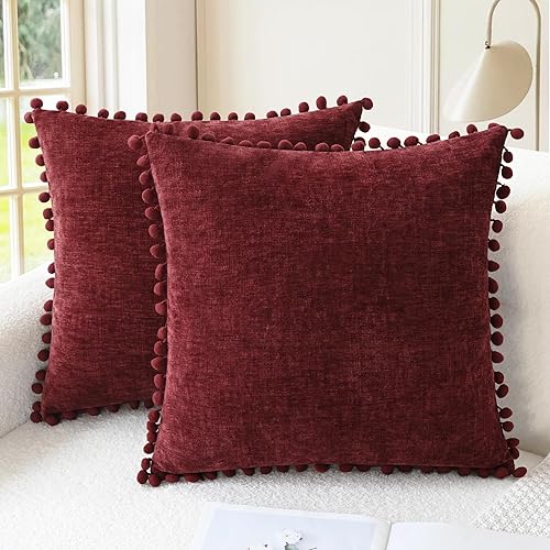 CaliTime Christmas Throw Pillow Covers Decorative 18 X 18 Inches