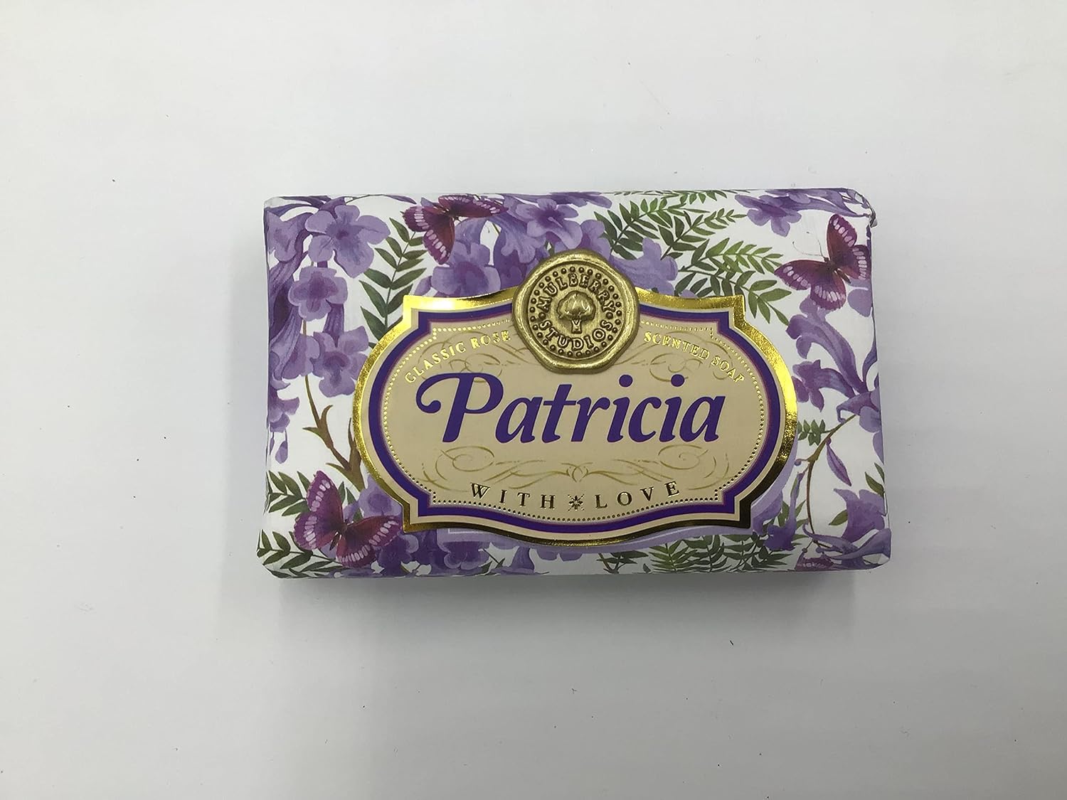 Patricia, Gift Soap Bar For Her Birthday Rose Scent Mum Grandmother Cleanser Lather Present Girl, Multicoloured Floral