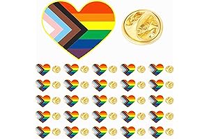 Progress Pride Metal Rainbow Heart Lapel Pin Ally Progressive Gay Pride Flag Advocacy Pins
