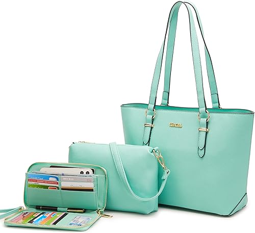 Women Fashion Handbags for Women Purses Wallet Large Tote Bag Shoulder Crossbody Bags Top Handle Satchel Hobo Purse Set 3pcs