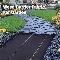 Vista 7 de Tela de barrera de malezas de 4 x 50 pies, tela resistente de alta calidad para control de malezas, duradera y ecológica, alfombrilla de jardinería