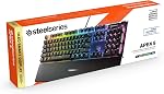 Clavier de jeu SteelSeries Apex 5 hybride – illumination RGB par touche – cadre en alliage d'aluminium de qualité aéronautique – affichage OLED intelligent (interrupteur hybride bleu)