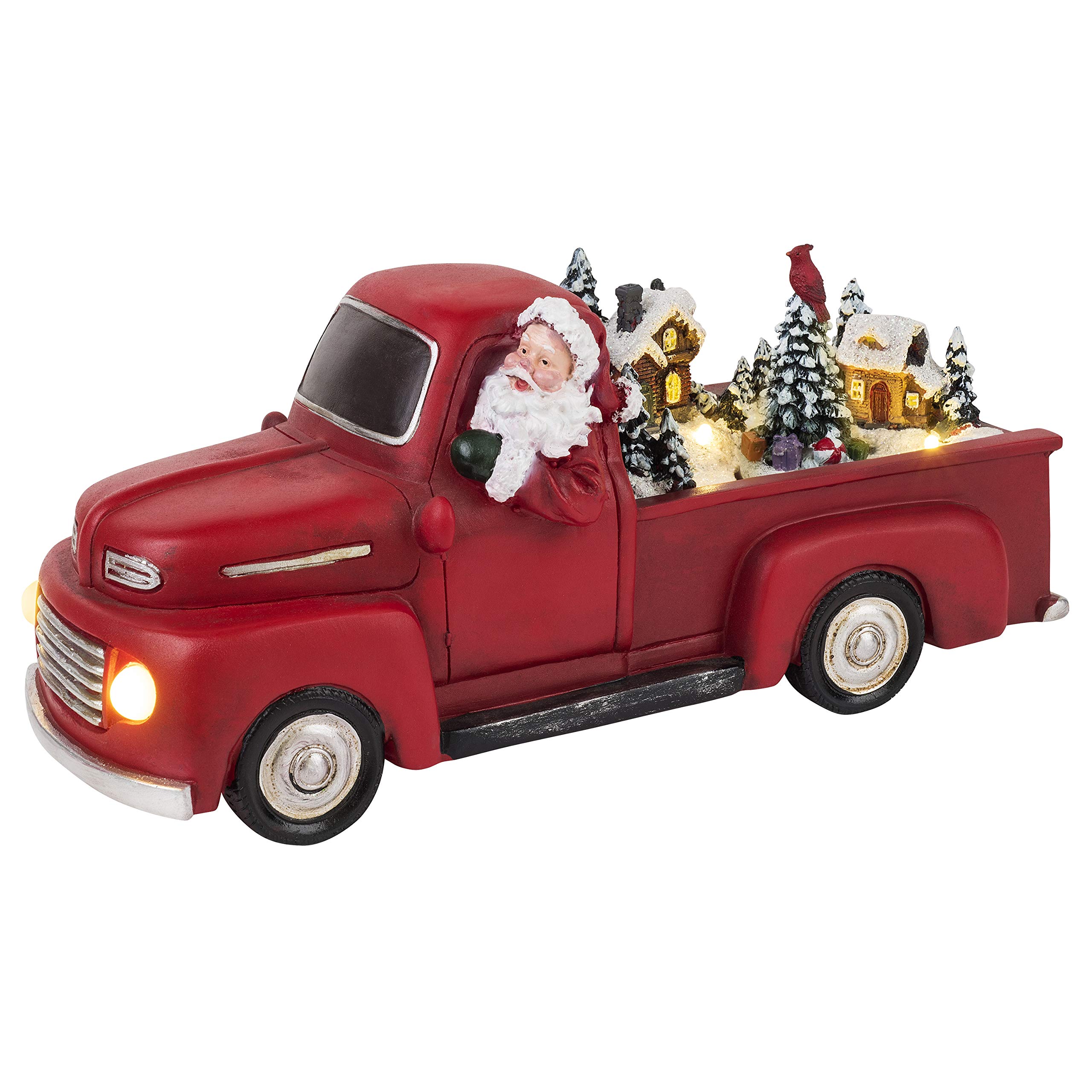 Mr. Christmas 10.5" Animated Nostalgic Red Truck - White Santa