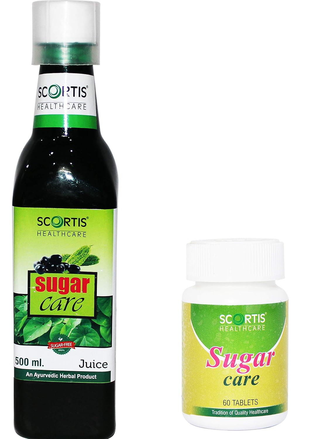 Buy SCORTIS HEALTH CARE SUGAR CARE Juice 500 ml + Capsule 60 Online