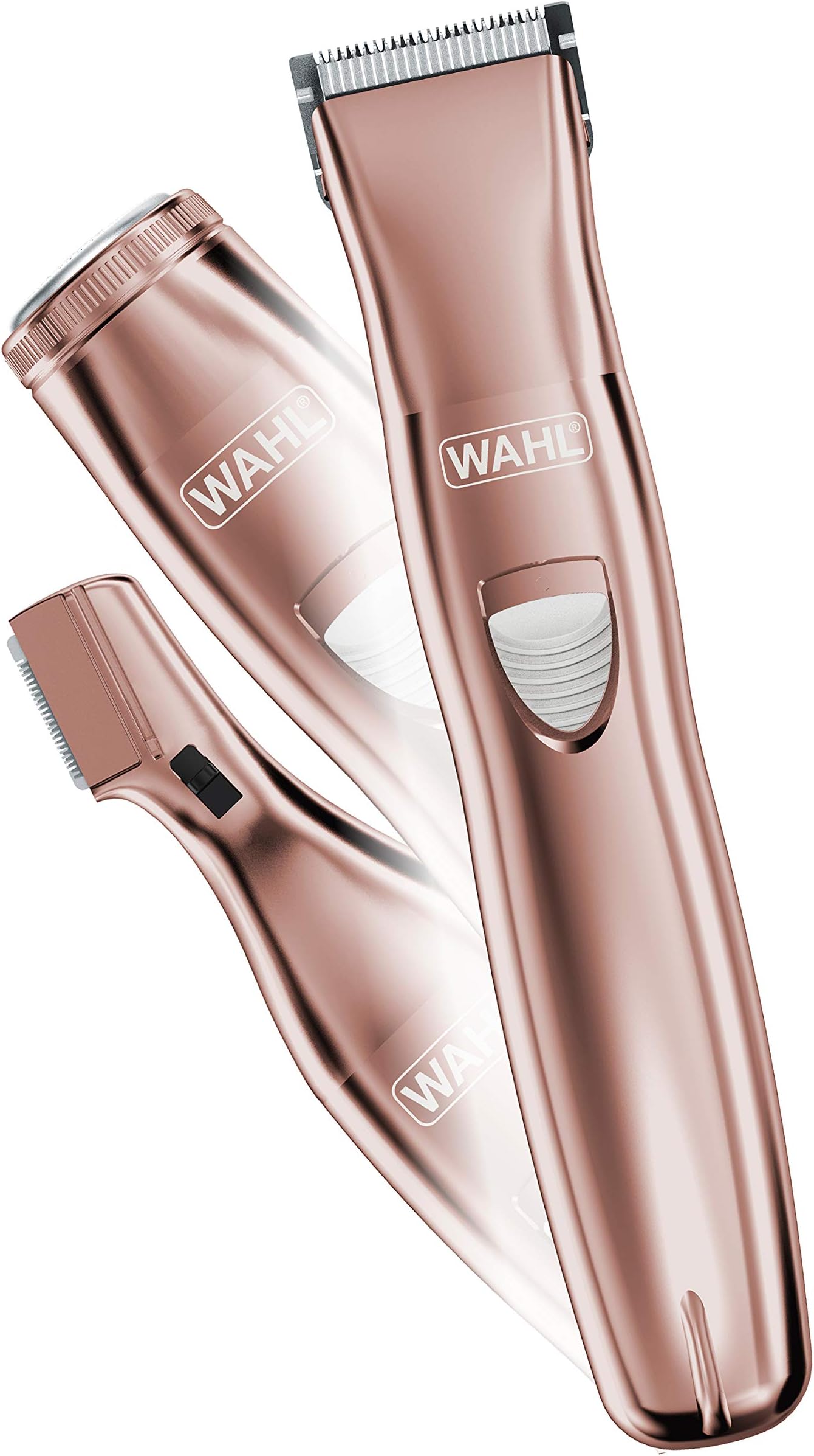 Wahl Pure Confidence Rechargeable Electric Razor, Trimmer, Shaver, & Groomer for Women with 3 Interchangeable Heads - Model 9865-2901V