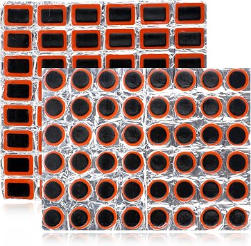 Giantree 96Pcs Rubber Bike Tire Patches, Rubber Patch Outdoor Cycling Bicycle Tire Tool, Bicycle Inner Tube Puncture Patch for Motorcycle BMX Cycling MTB Road Mountain Bicycle A3 Without Glue