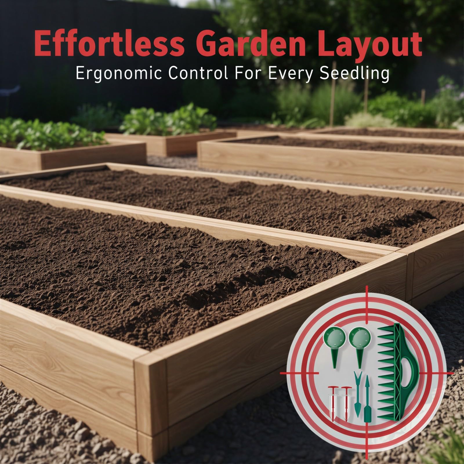 Kit d'outils de Plantation 7 pièces, Mini Distributeur à 5 réglages, Dibber perforé et planteur à Main, kit de semis pour Fleurs, légumes et Plantes en Pot, pour Petits Jardins