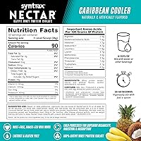 Vista 4 de Syntrax Nutrition Nectar, 100% proteína aislada de suero en polvo, sabor refrescante a fruta, enfriador caribeño, 2 libras