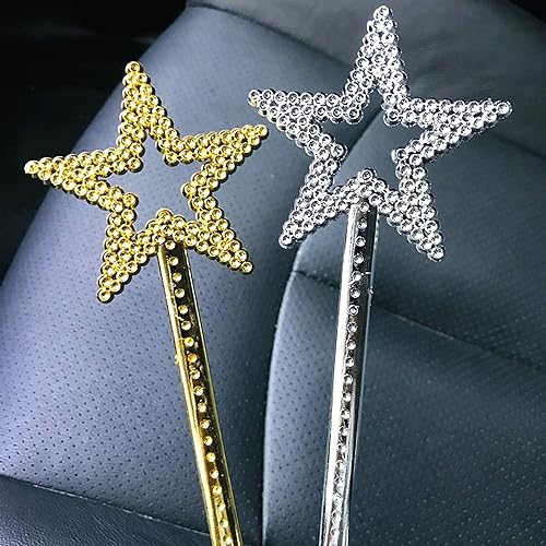 Miniatura 2 de MYUBWTF 3 varitas plateadas de 13 pulgadas con forma de elfo, varita mágica de estrella de ángel, chapado de princesa de hadas, palo de estrellas