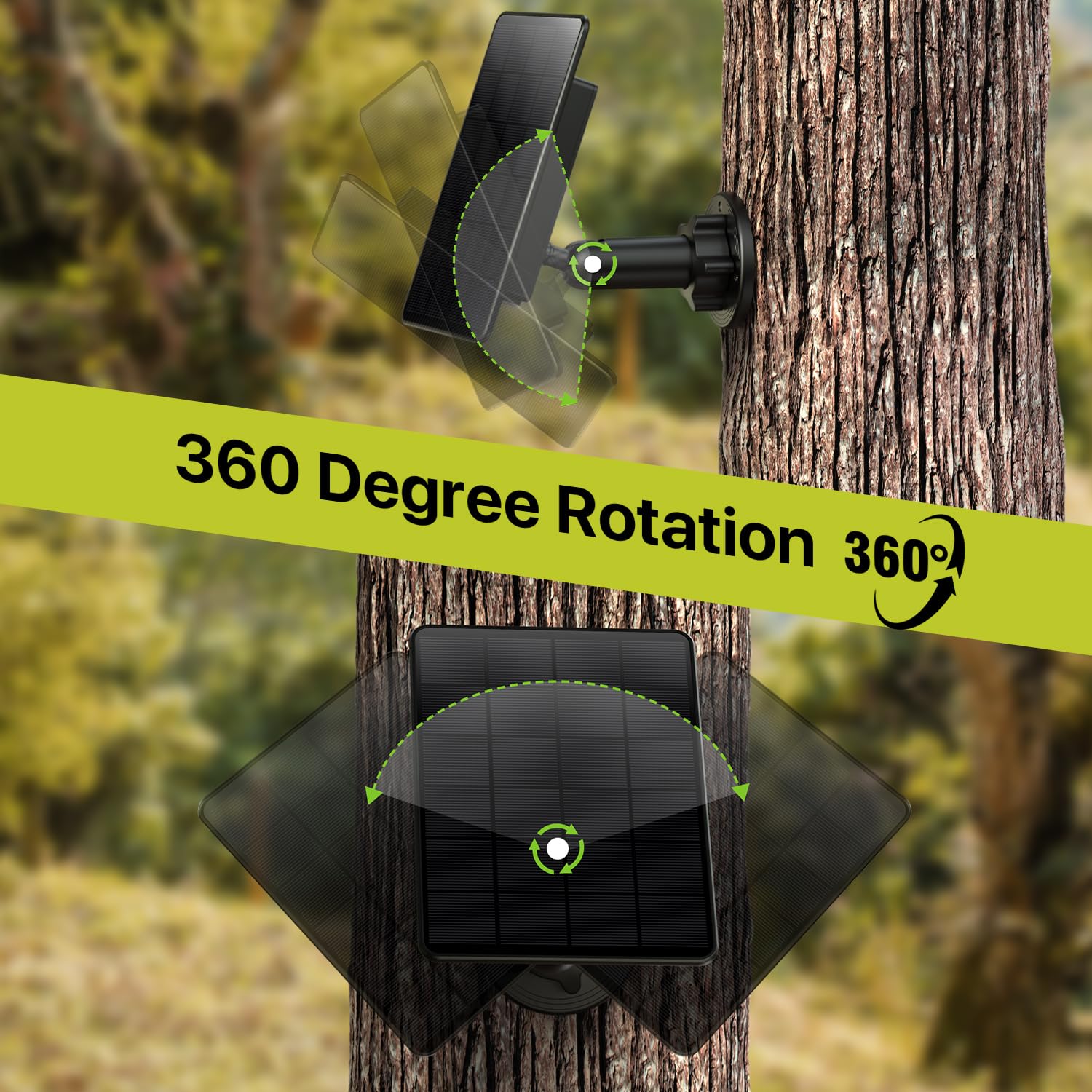 Panneau solaire 6000mAh Batterie compatible avec Caméra Chasse 12V/6V Appareil Photo avec câble Connexion 3M Chargeur Solaire Etanche Caméra Chasse Accessoires Chasse