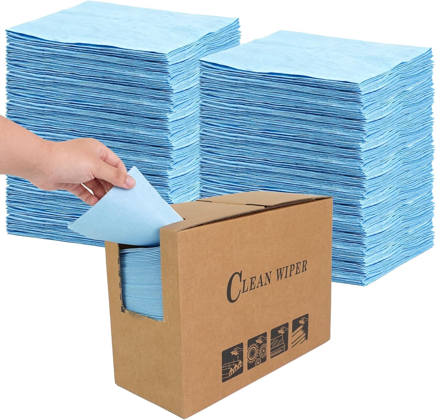360 Sheets 9.84 x 13.78 in Disposable Shop Towels Absorbent Anti Dissolution Without Lint Paper Bulk Blue Heavy Duty Shop Towels for Car Work Garage