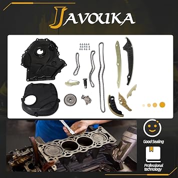 EA888 Engine Timing Chain Kit Timing Cover Tensioner Guide Rail Kit replacement fit for Audi A4 A6 Q5 TT fit for Volkswagen Tiguan Passat Jetta GTI Beetle 1.8T 2.0T 06-17