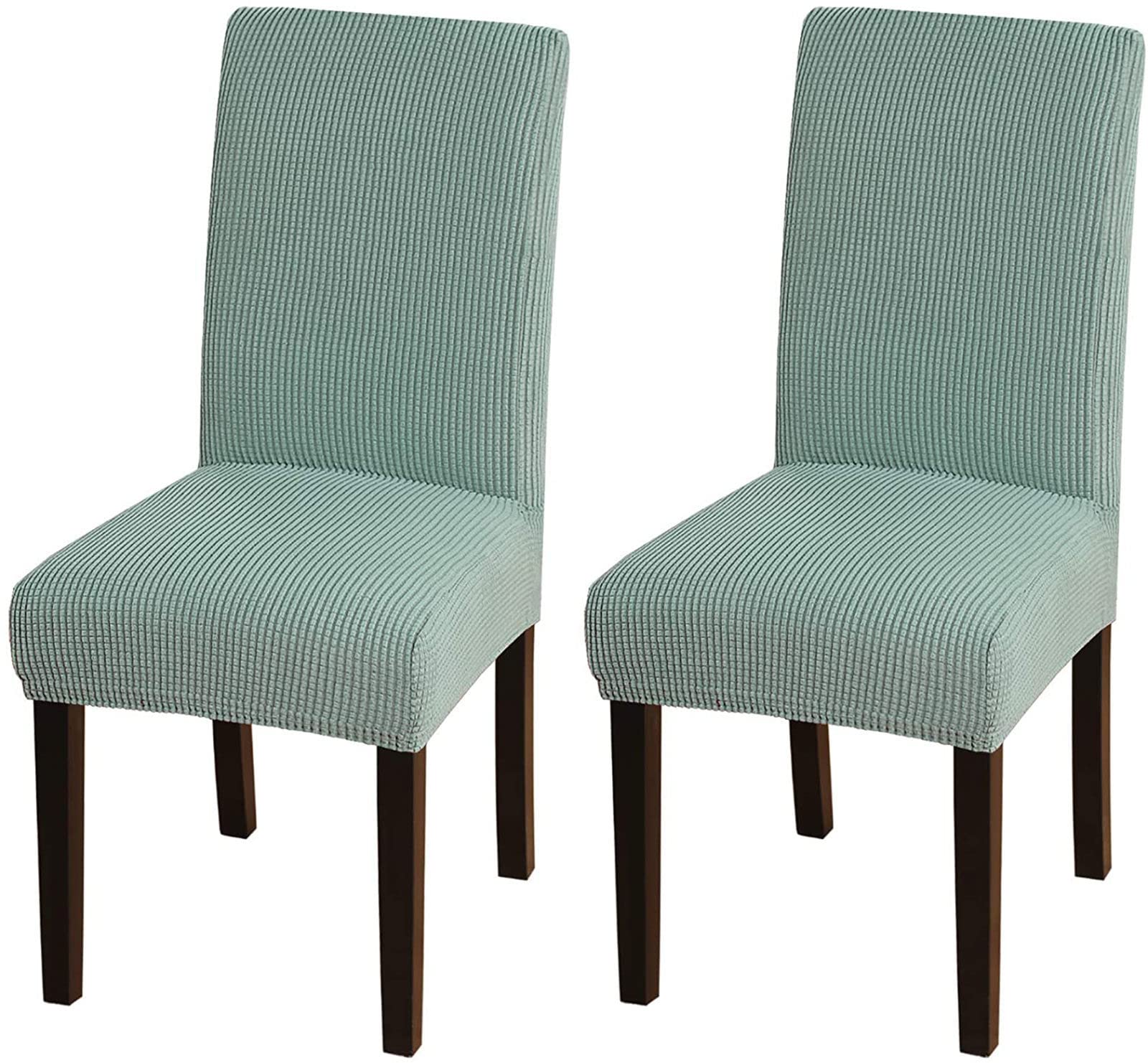Housses de chaise de salle à manger vertes au fini impeccable