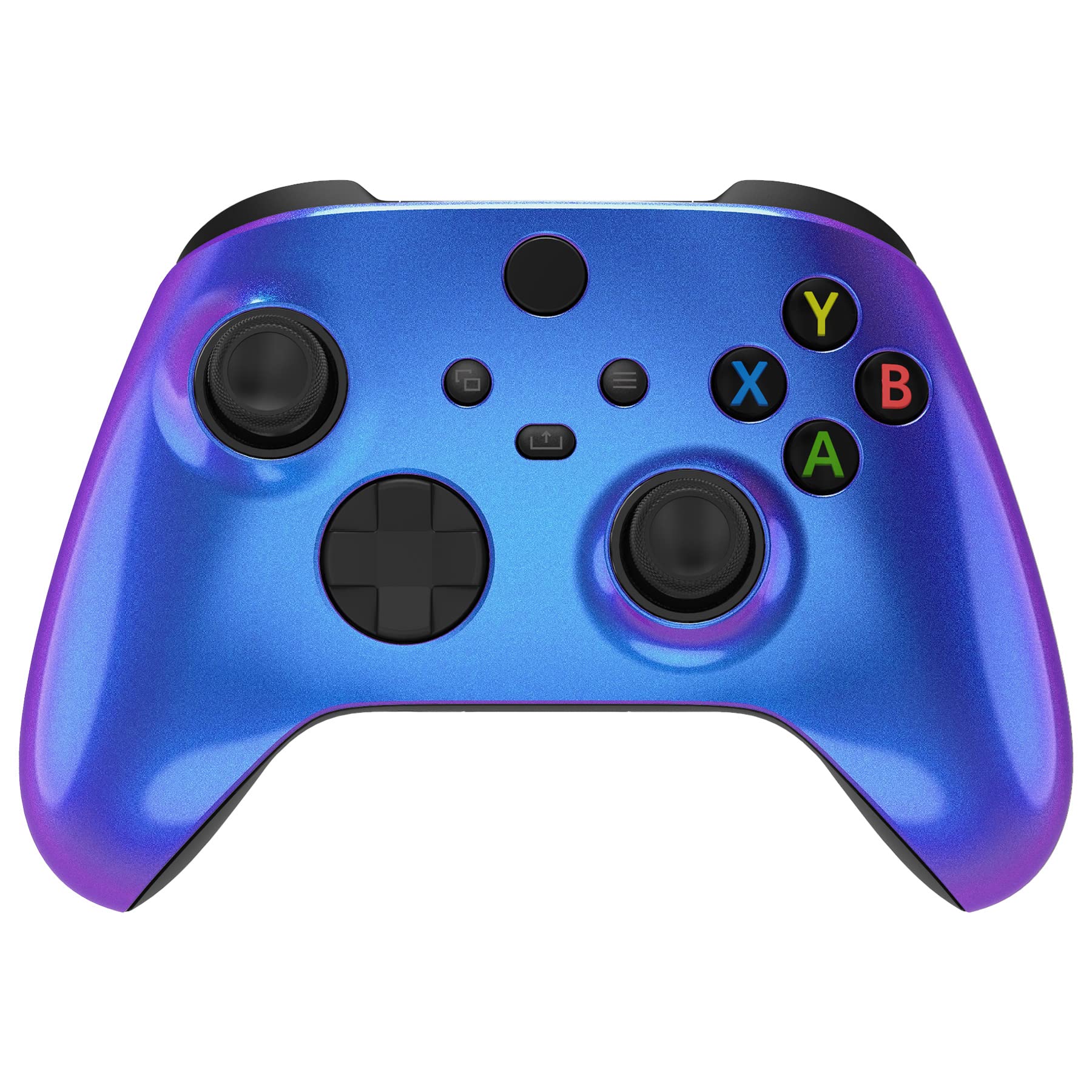 eXtremeRate FaceMag Coque Avant de Remplacement Magnétique pour Xbox Series X/S Manette, Coque Avant avec Anneaux pour Xbox Series X/S/Core Modèle 1914 - Manette Non Incluse - Caméléon Bleu Violet