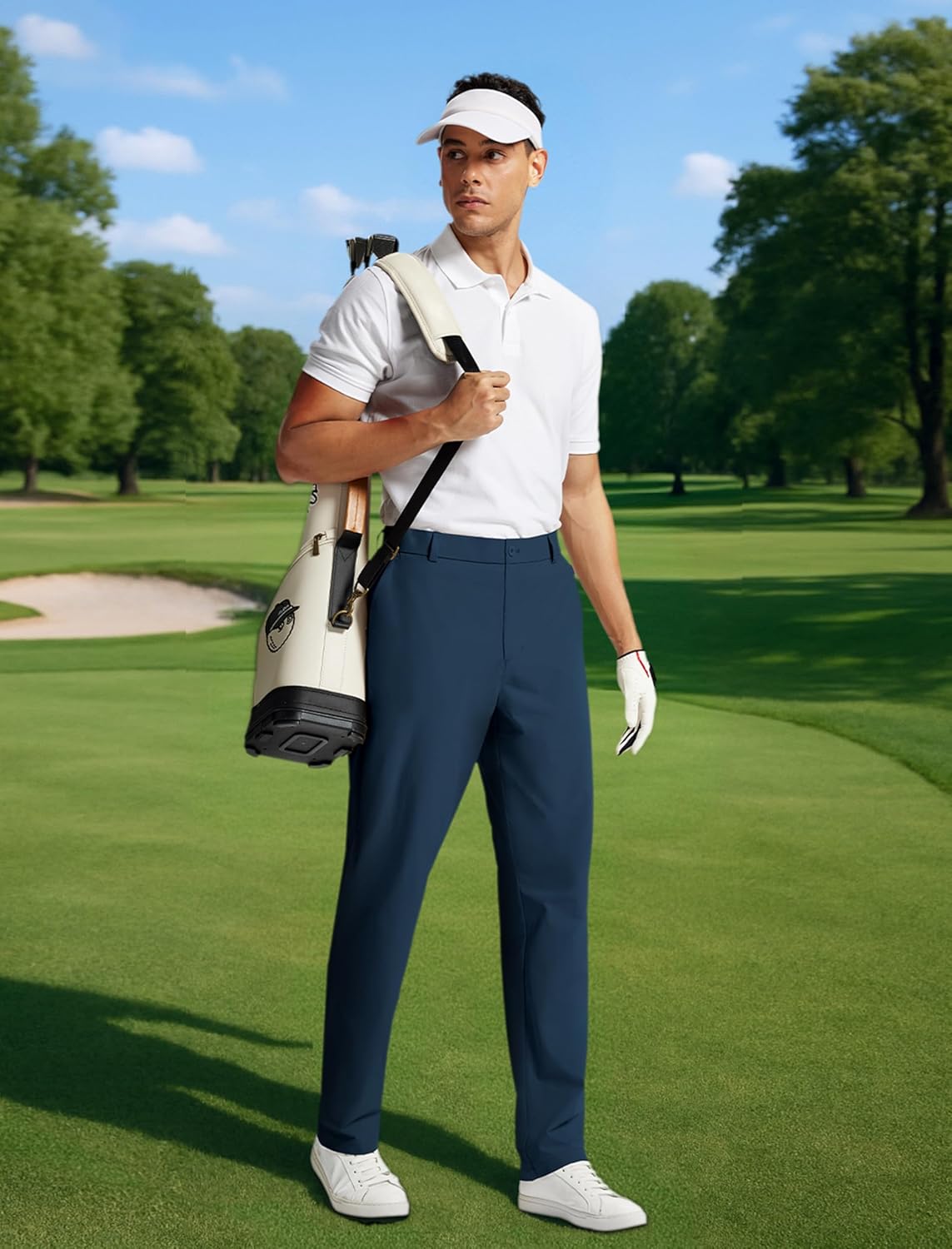 MoFiz Men's Golf Pants Quick Dry Stretch Dress Work Pants 30"/32"/34" Casual Comfy Lightweight Trousers with Pockets - Image 3