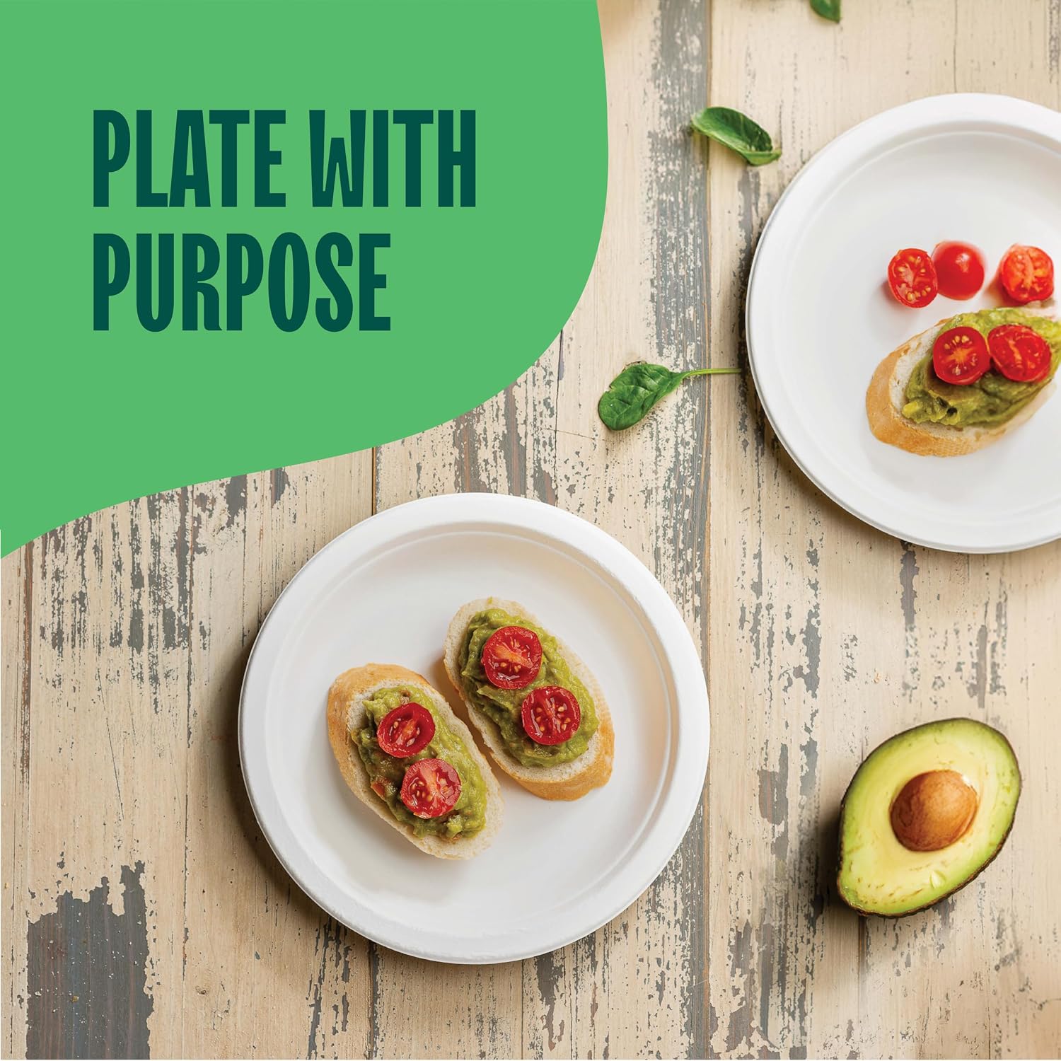 Stack Man 100% Compostable Small Paper Plates 7 Inch Heavy-Duty [125-Pack] Eco-Friendly White Bagasse Disposable Dessert Cake Plates - 7" Biodegradable Plate (BPI-Certified) (PFAS-Free)