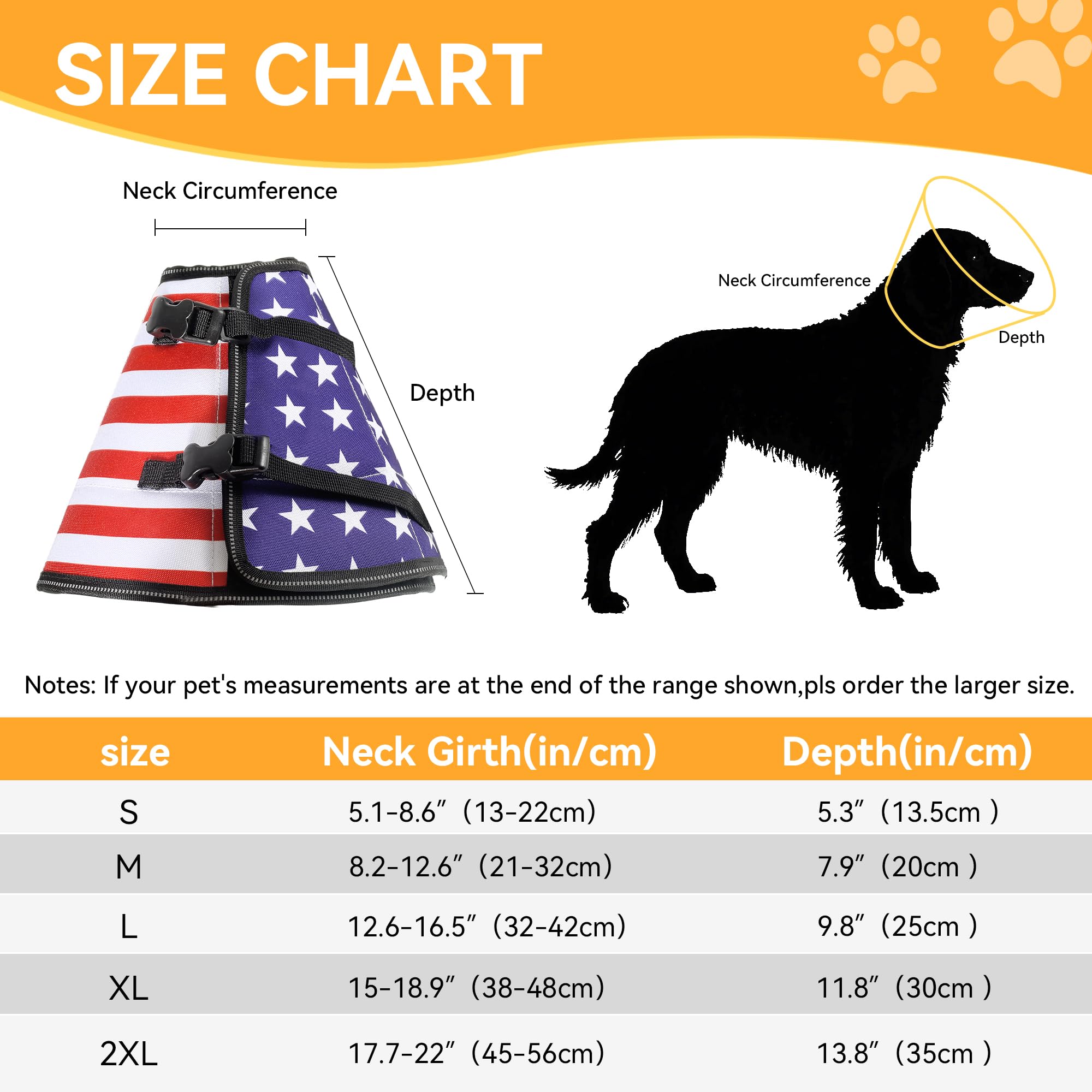 TDTOK Collar de cono suave para perro, con bandera ajustable, alternativa para perros grandes, medianos y pequeños después de la cirugía, collares de cono de perro transpirables y cómodos para dejar