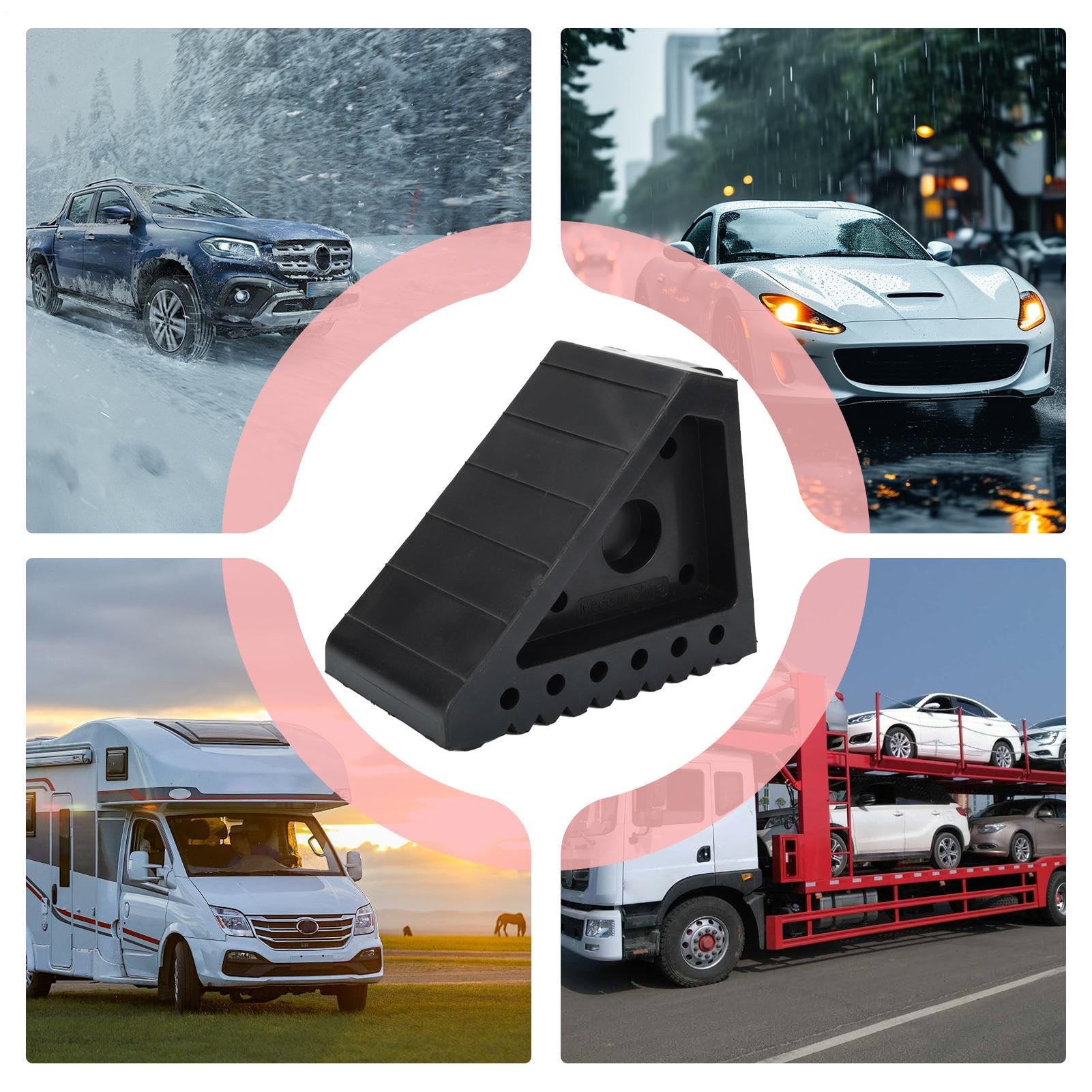 Topes De Rueda Para Aparcamiento De Coches Calzos De Goma Seguros Apilables | Calzos Para Ruedas De Remolques Para Maletero De Herramientas Camiones Remolque Exterior Automotriz Vehículo