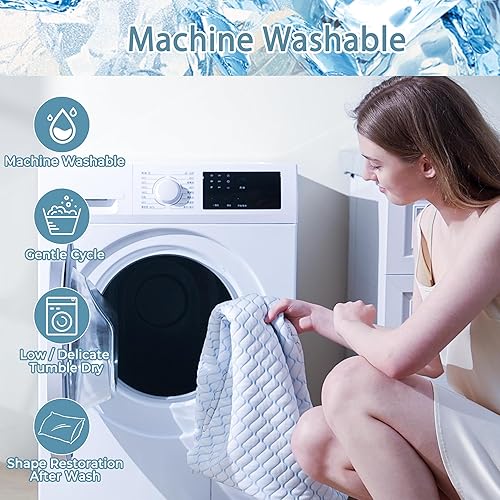 Miniatura 7 de WOLKI Juego de 2 almohadas de espuma viscoelástica de tamaño King, almohadas refrescantes de espuma viscoelástica triturada, paquete de 2, almohadas