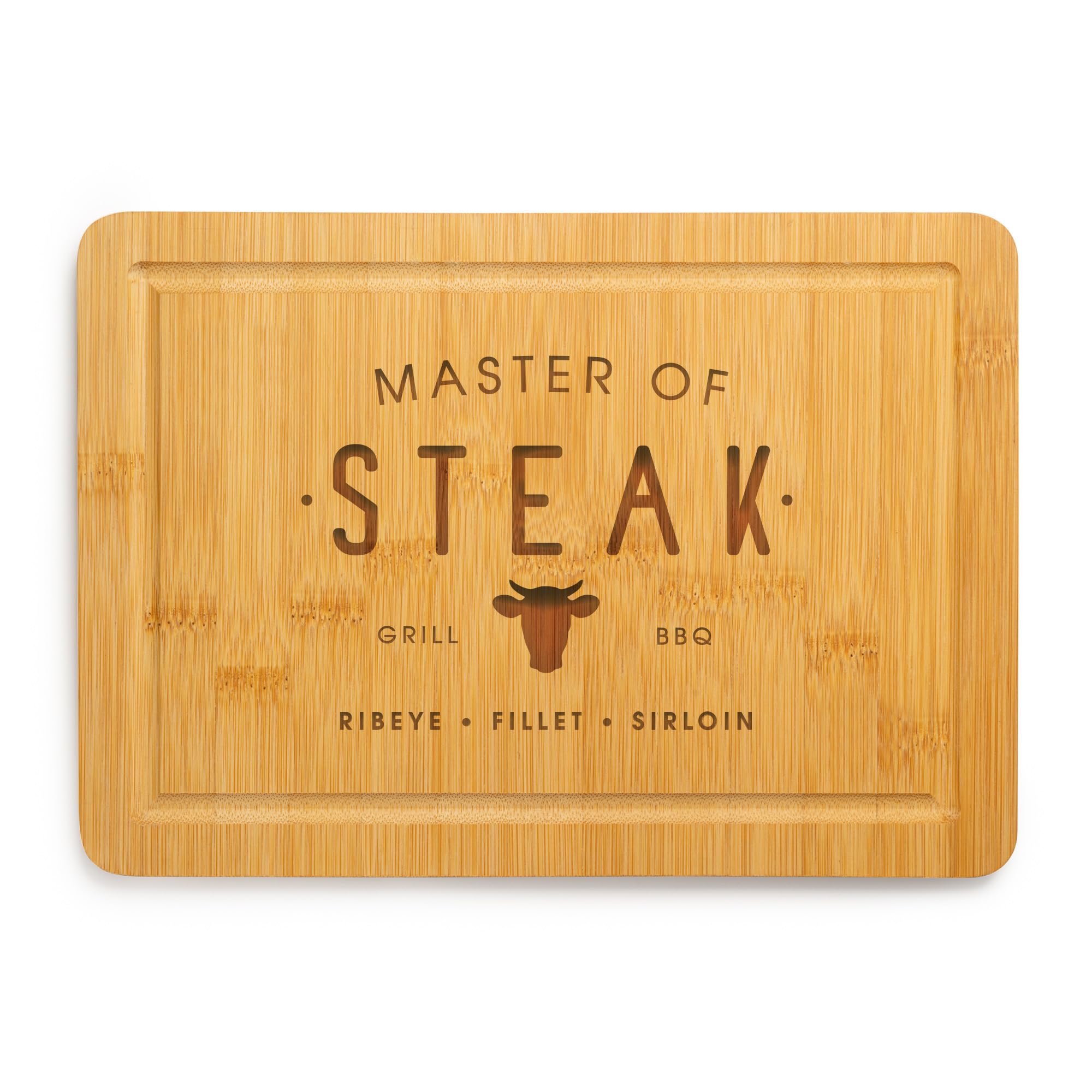 Ebuygb Brown Master Of Steak Wooden Chopping Board, Bbq Gift For Him, Custom Engraved Meat Board, Grill Master Gift, 30 X 20 Cm,