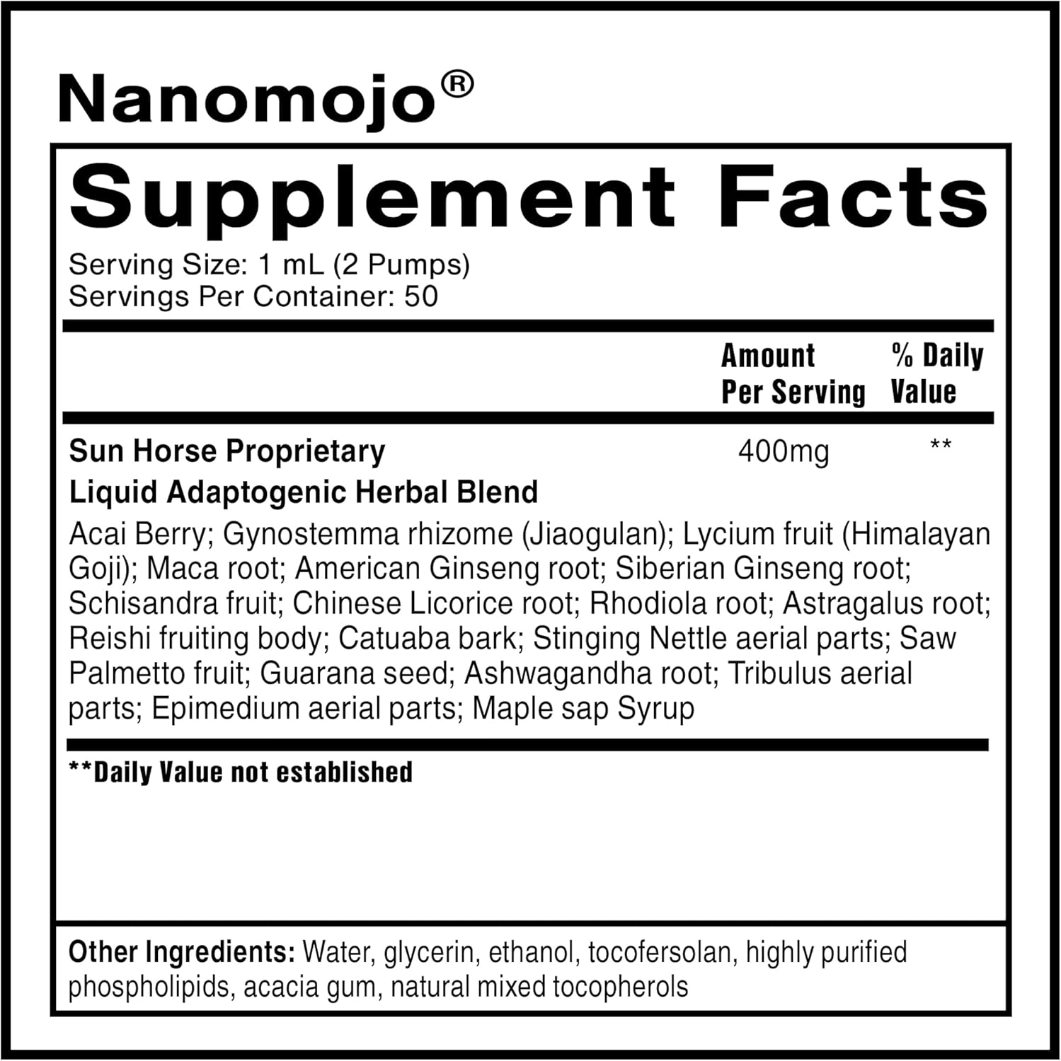 Quicksilver Scientific NanoMojo - Male-Specific Endurance Elixir & Energy Boost Support - 19 Herbs Including Epimedium for Men, Rhodiola Extract, Herbal Ginseng, and Adaptogenic Herbs (1.7oz / 50ml) - Image 2