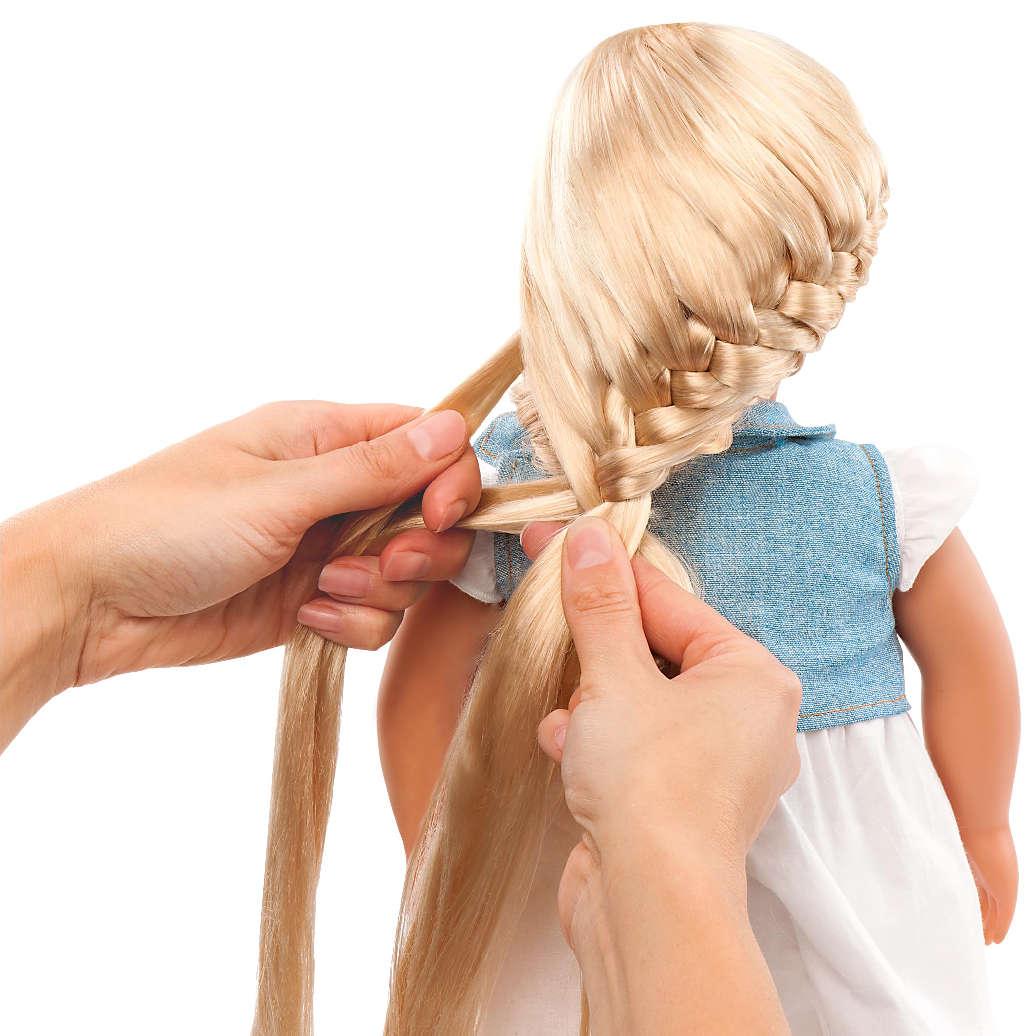 Our Generation - Abigale - 46 cm modepop - levensechte hazelnootbruine ogen en lang platina blond haar - ruitertrui charms en randhoed - speelgoed voor kinderen vanaf 3 jaar