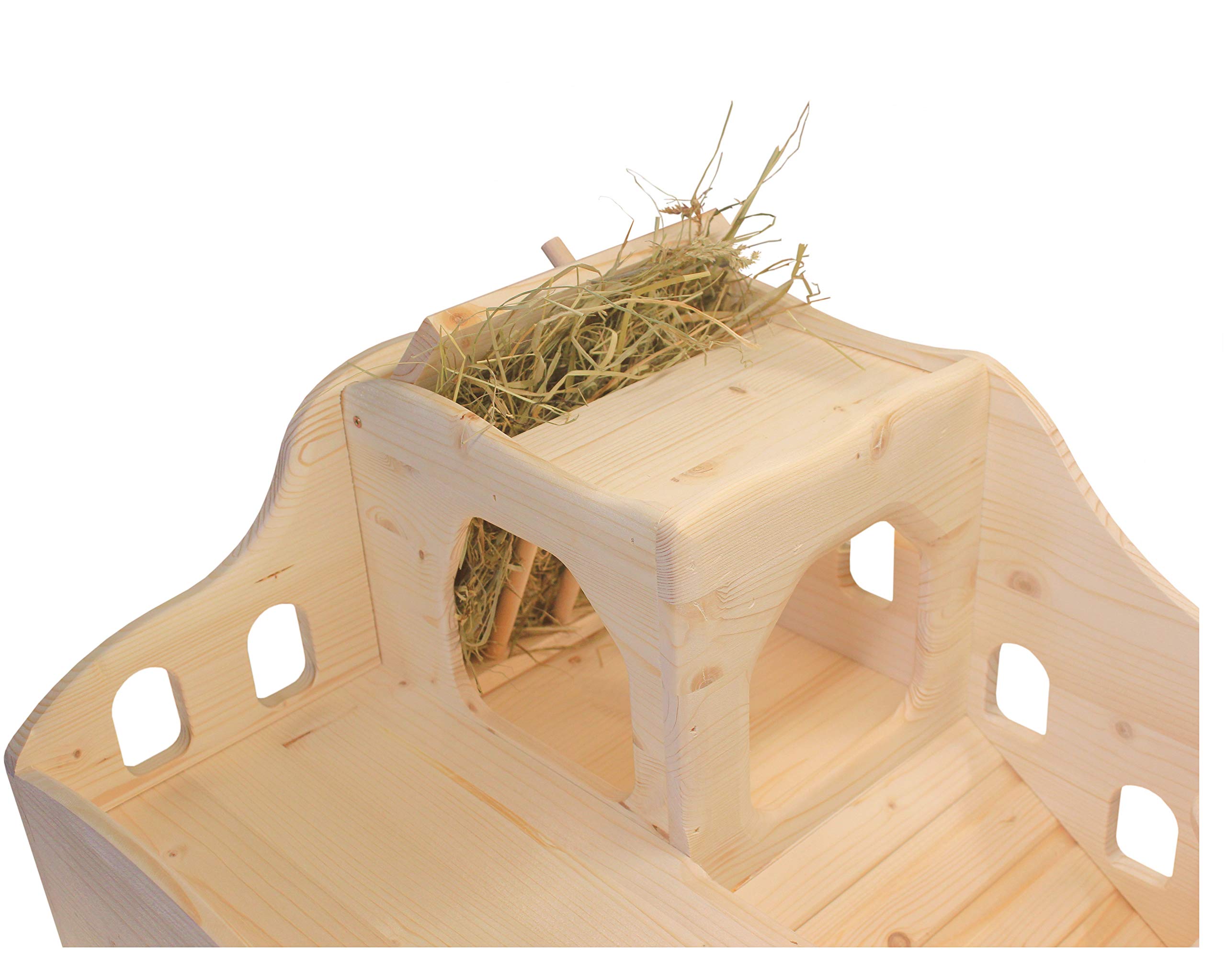 Resch Nr38 Nagerburg XL Naturbelassenes Massivholz aus Fichte mit Zwei Großen EIN-/Ausgängen im Erdgeschoss, die im Inneren der Burg durch einen Tunnel Verbunden Sind, 58 x 39 x 34 cm (LxBxH)