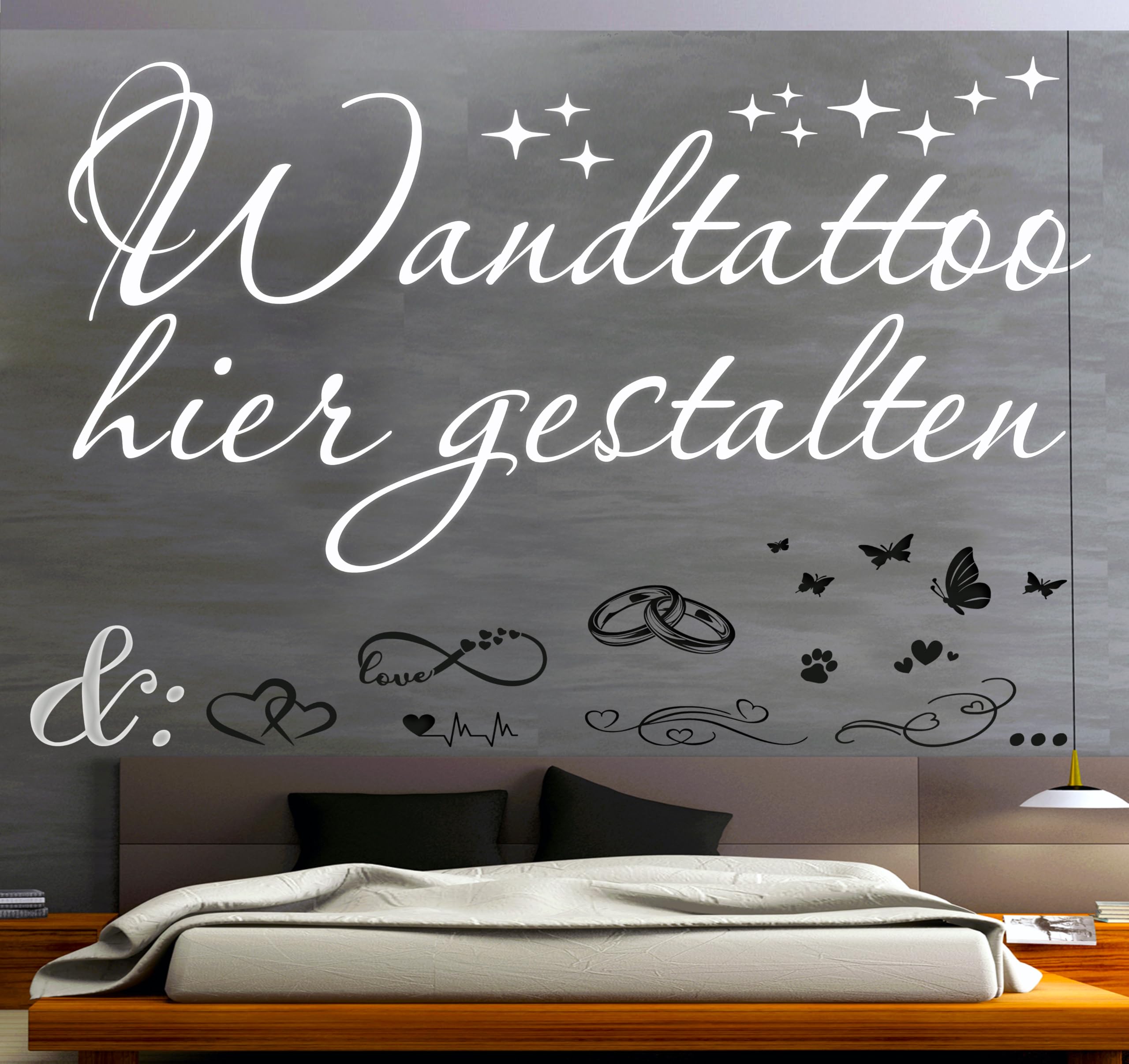 Sprüche Wandtattoo selber gestalten Wunschtext Wandaufkleber Name Datum