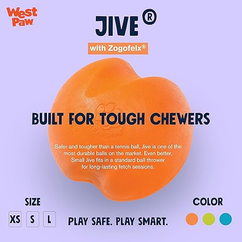Miniatura 9 de West Paw, Juguete en forma de balón para perro, masticable y resistente, diseño Jive Zogoflex, Verde agua