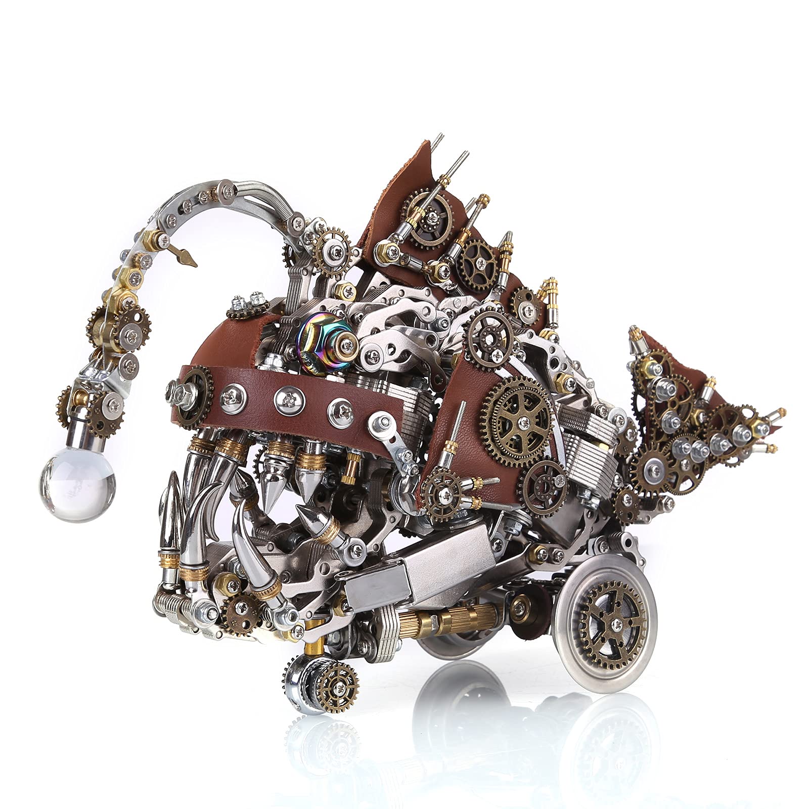 Puzzle 3D metalu, 1064 szt. Model montażu ryby wędkarskiej, zestaw modeli 3D metalu, model wycinany laserowo, mechaniczna układanka