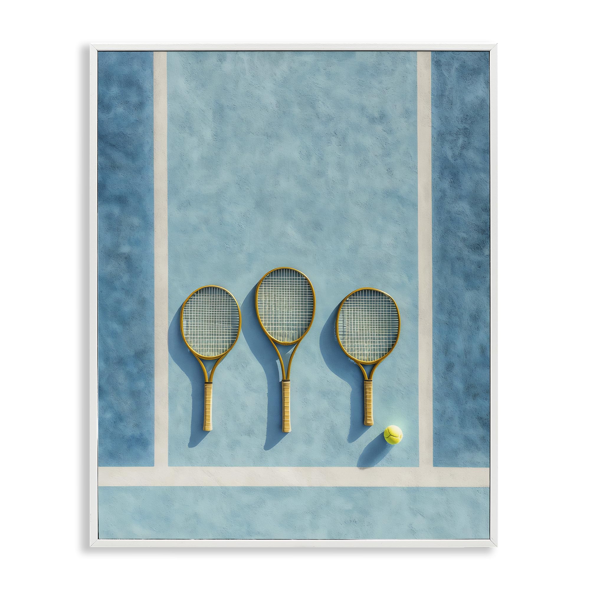 Raquettes de tennis Stupell Industries tableau encadré blanc 50x40 cm