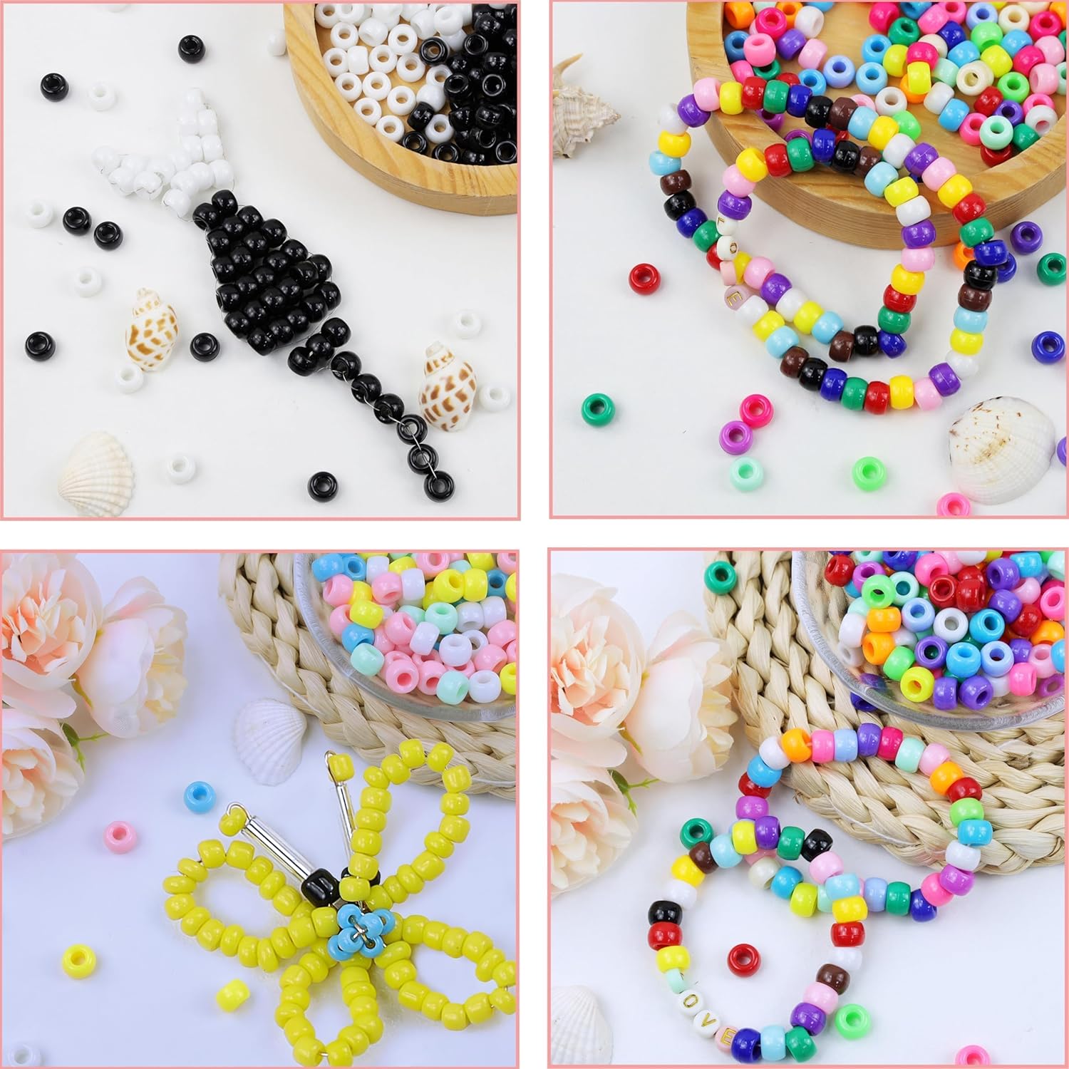 XIANNVXI 530pcs Pony Beads Kit for Friendship Bracelet 18color 9mm Pony Kandi Letter Beads Kit for Jewelry Making Crafts - Image 4