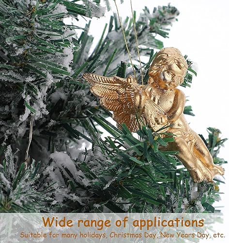 Miniatura 6 de Amosfun 30Pcs Christmas Angel Ornament Mini Angel Cherub Christmas Tree Decorations Miniature Angels Figurine Xmas Hanging Decors for DIY Wedding