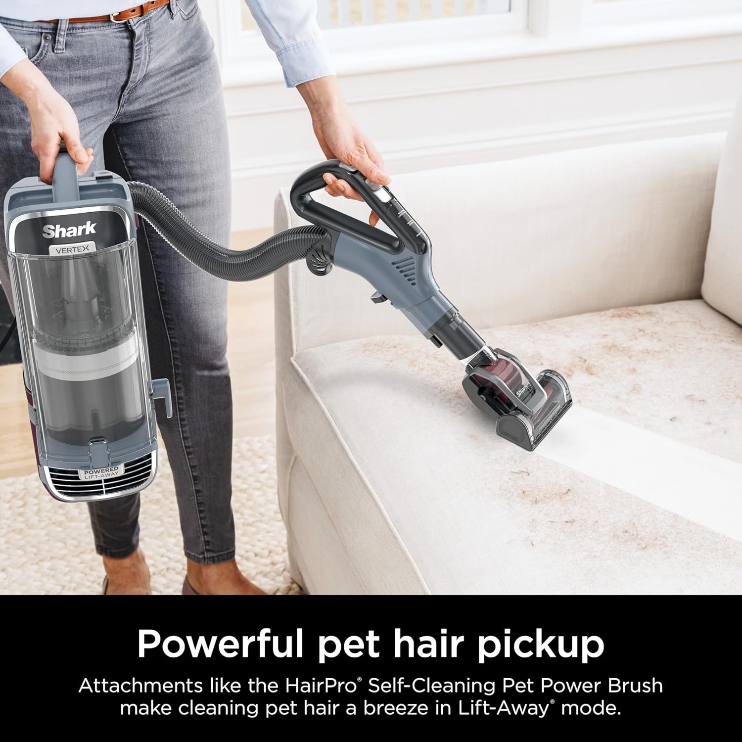 Shark UV2500 vacuum cleaning hard floor and carpet