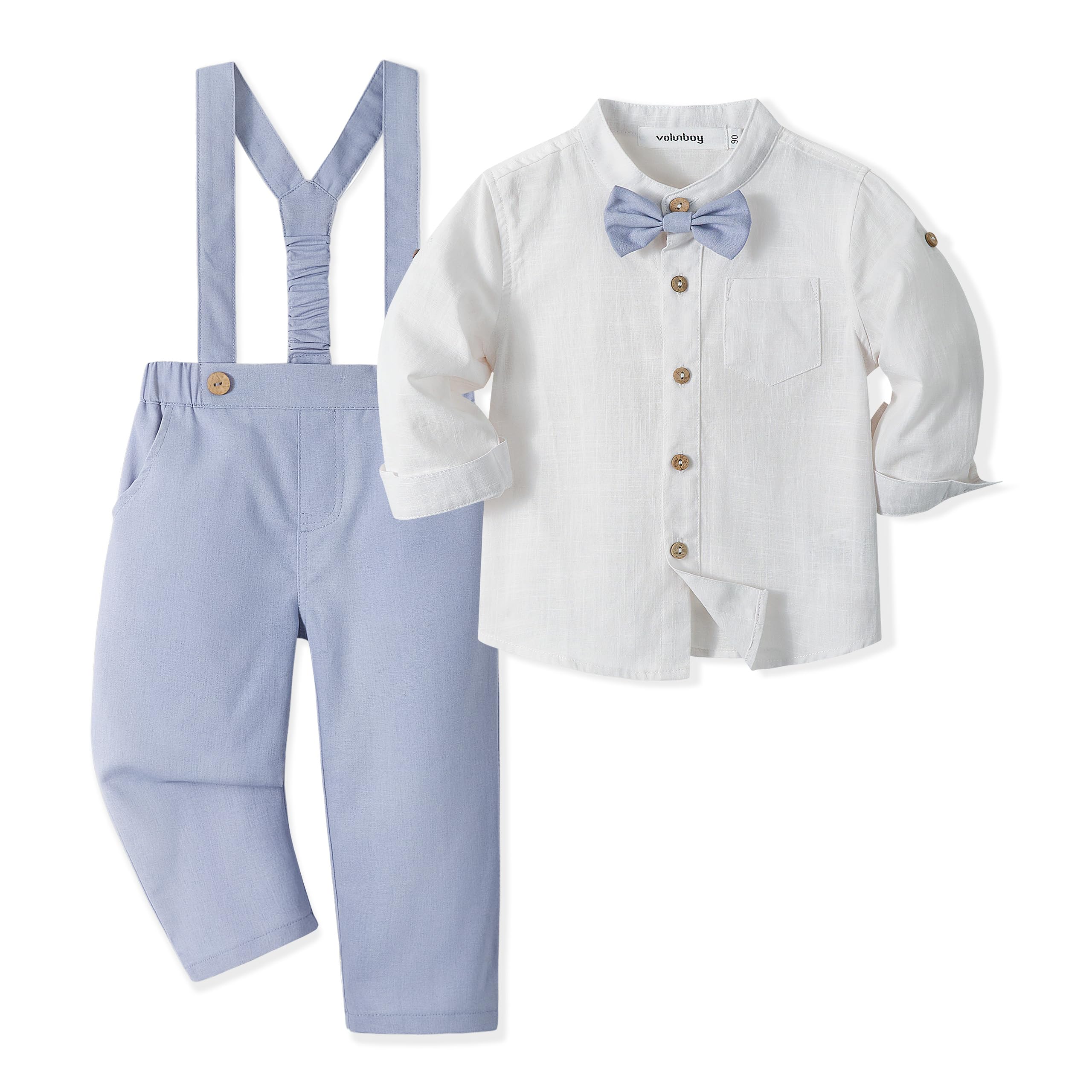 Completo Elegante Bambino 4 Pezzi - Camicia, Fiocco, Bretelle E Pantaloni Per Cerimonie E Matrimoni - Foto 6